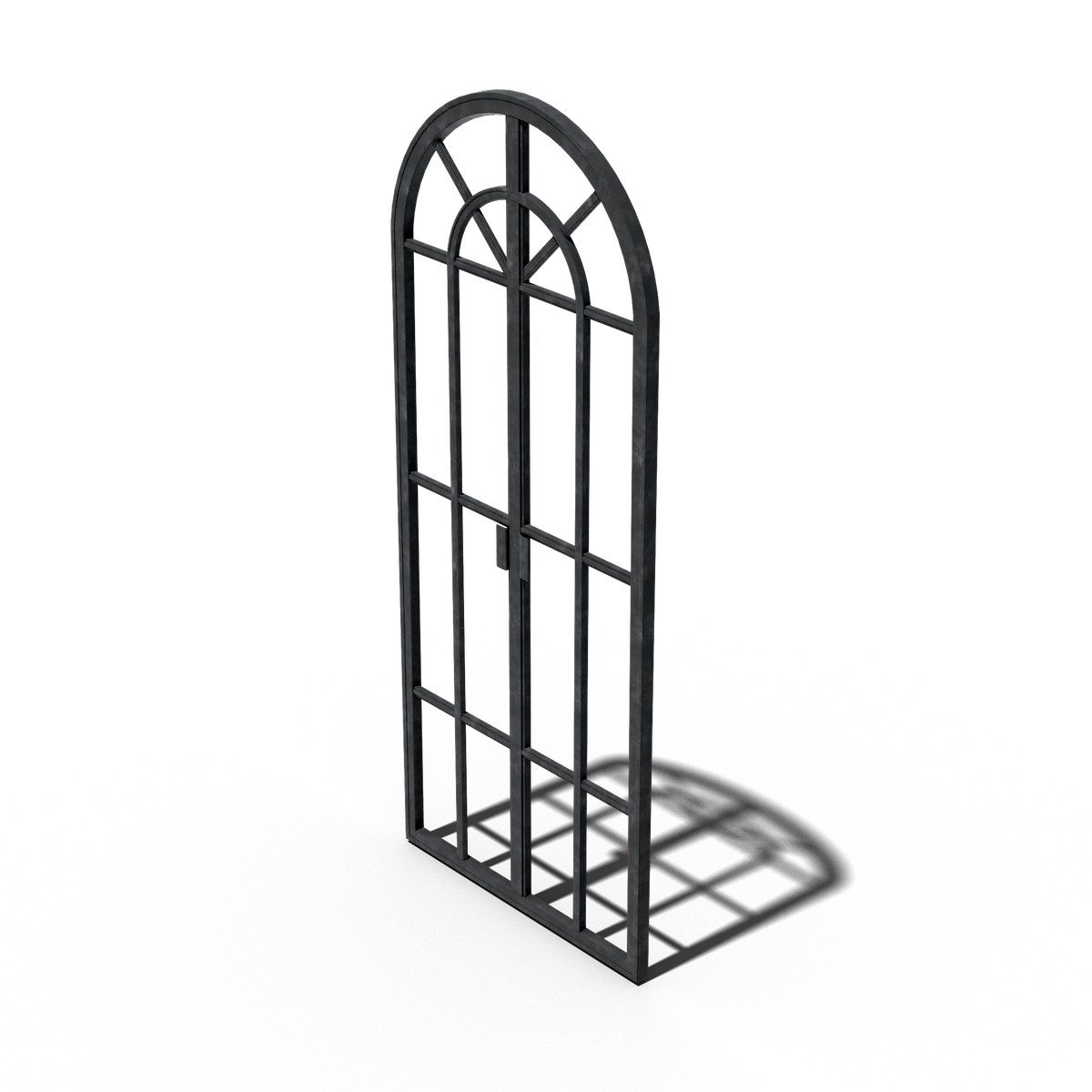 Configured Single Arch Steel Door, angled view
