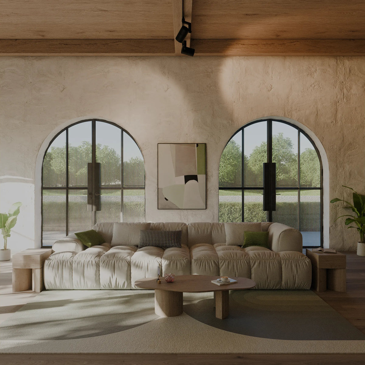 Double Arch Steel Door A4, room setting