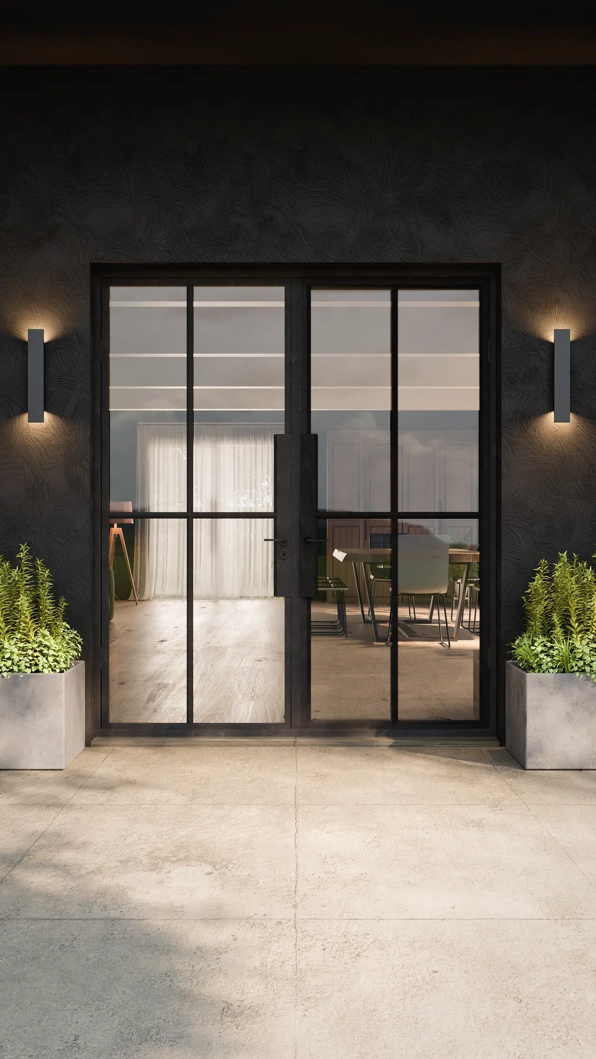Double Steel Door A3, room setting