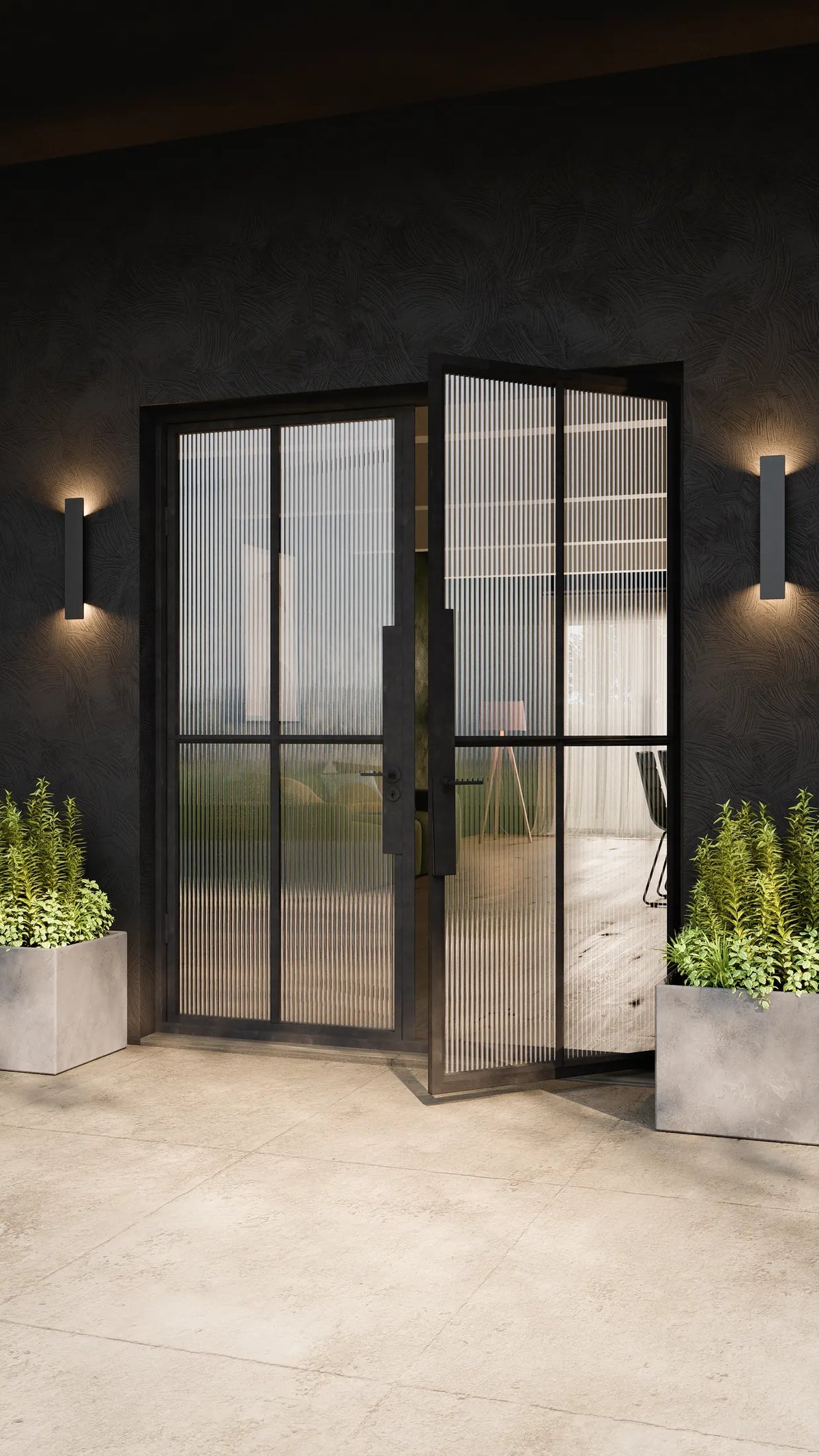 Double Steel Door A3, room setting