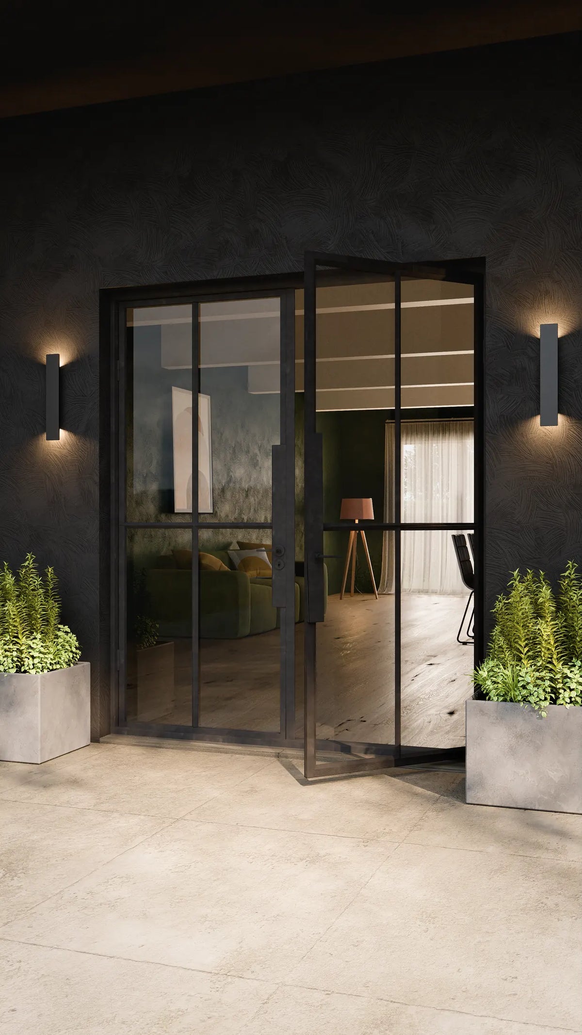 Double Steel Door A3, room setting