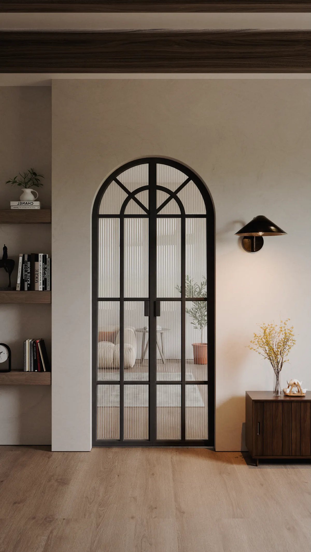 Single Arch Steel Door A4, room setting