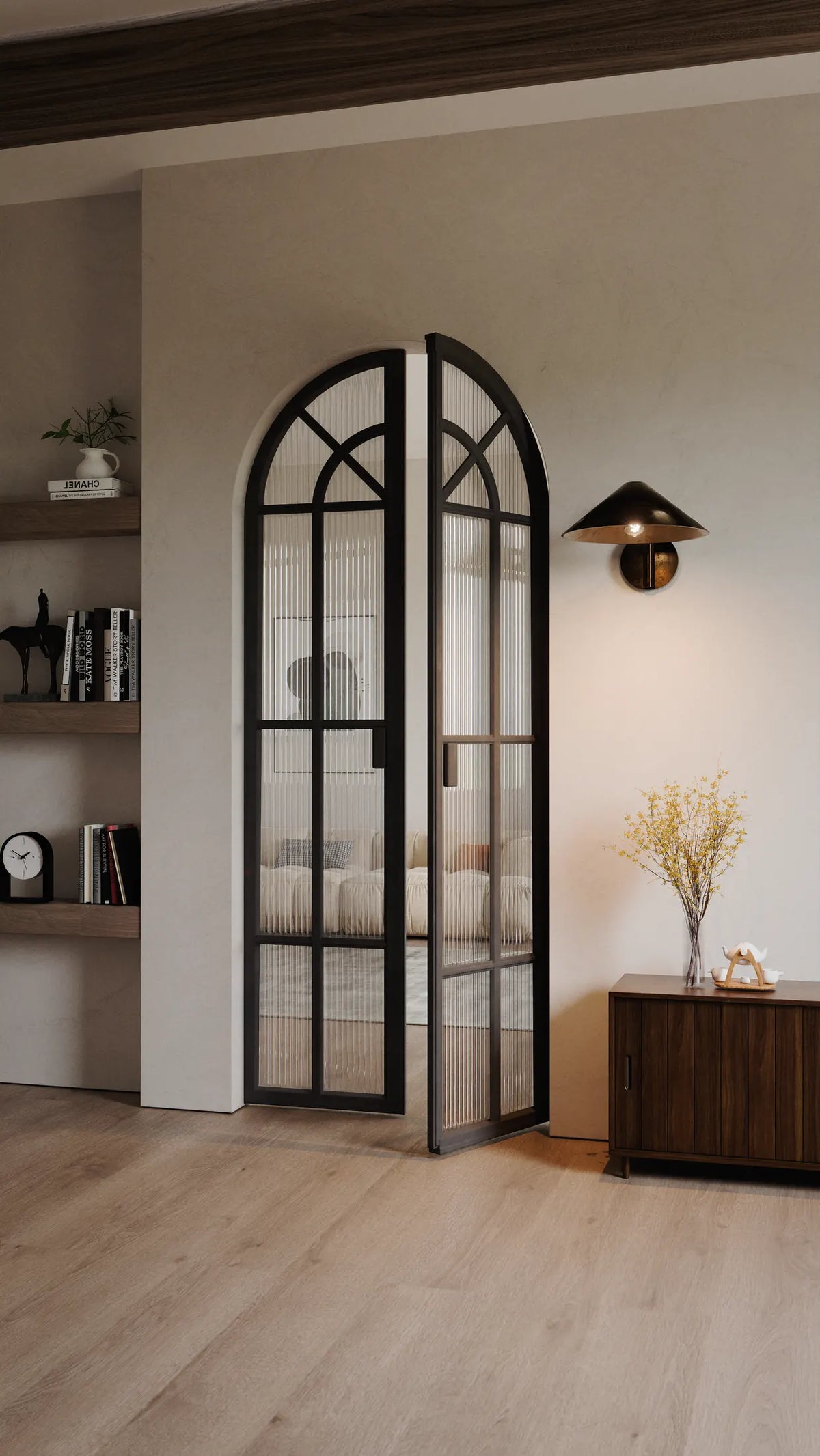 Single Arch Steel Door A4, room setting