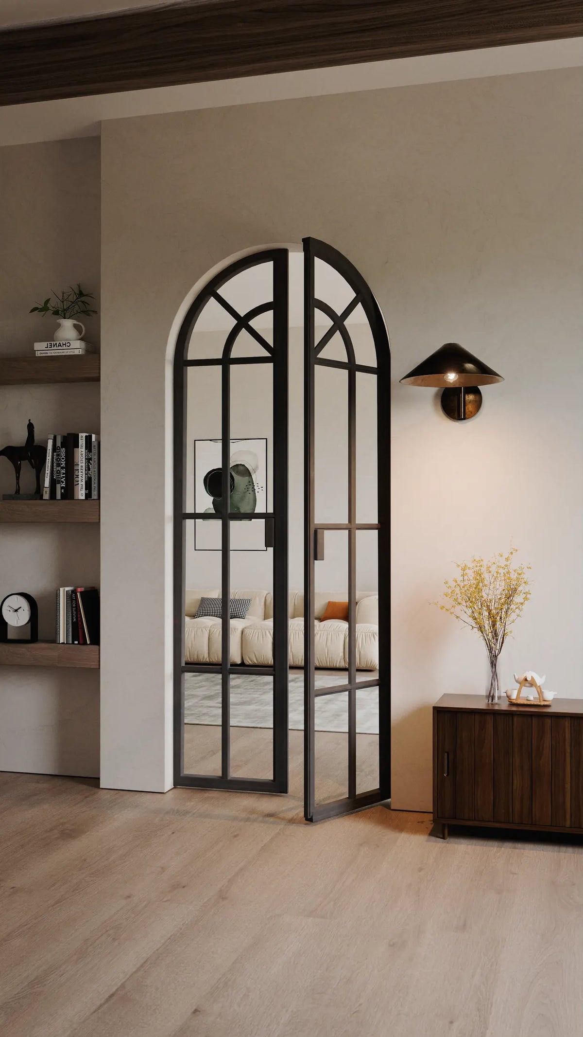 Single Arch Steel Door A4, room setting