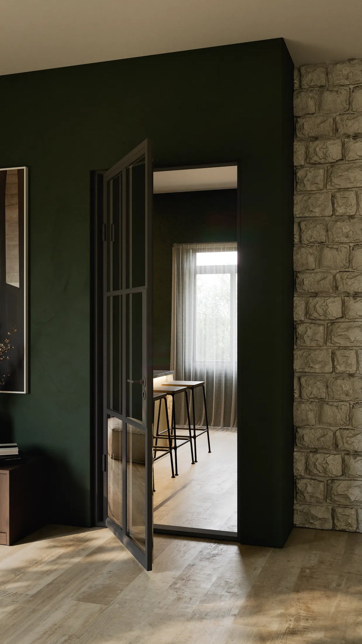 Single Steel Door A1, room setting