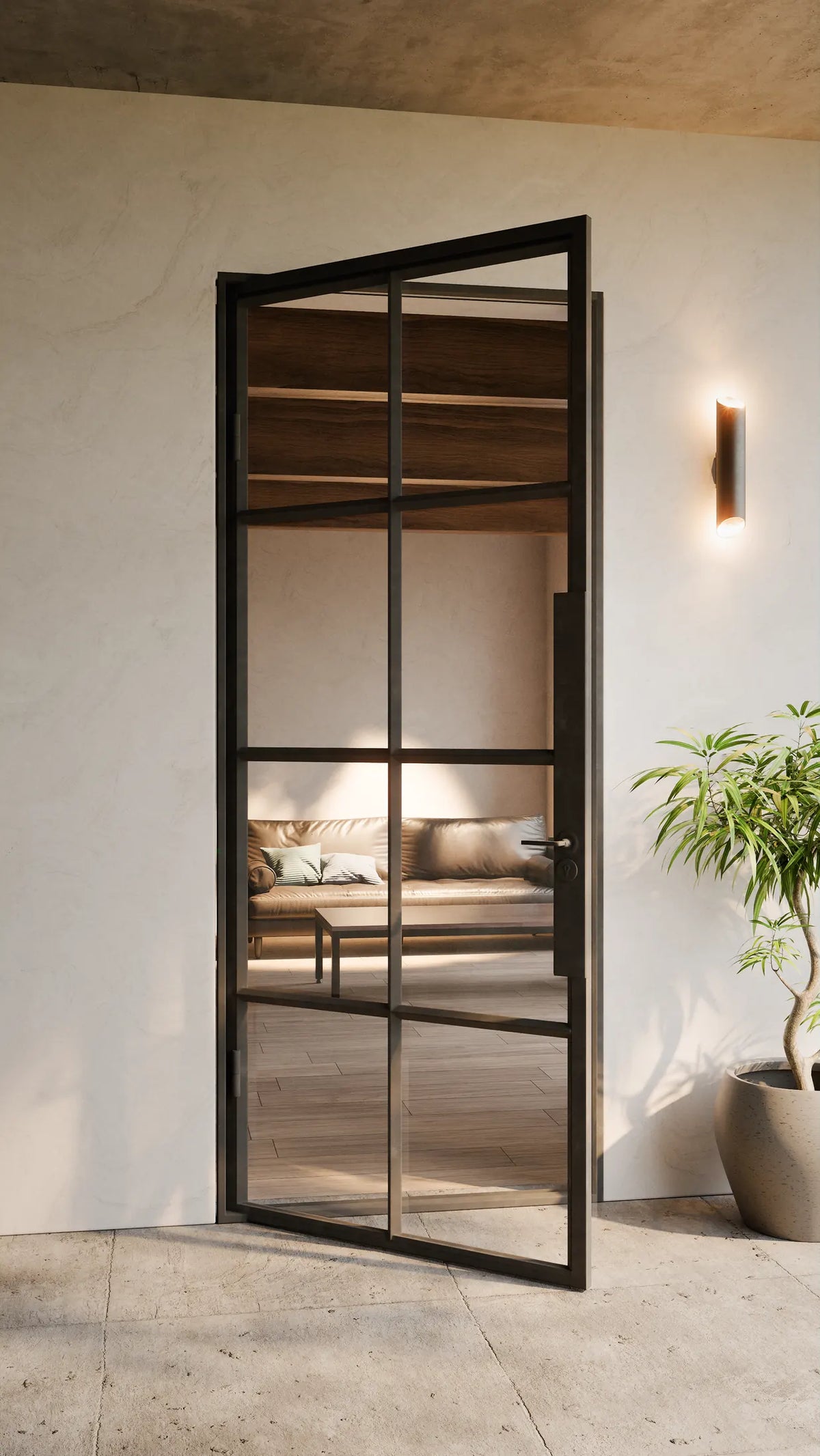 Single Steel Door A2, room setting