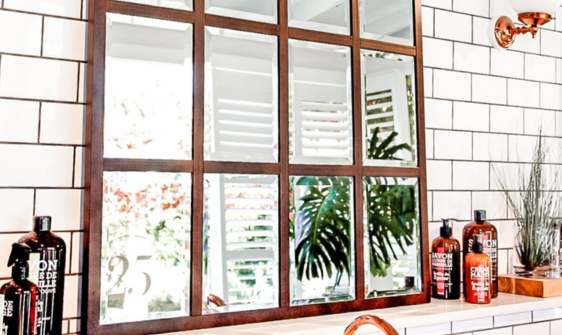 wrought iron bathroom mirror