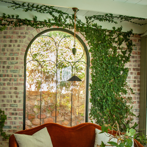 classic wrought iron window frame